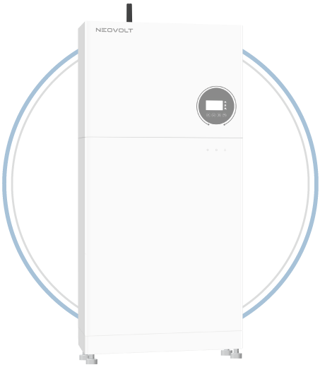 Official Neovolt single-phase energy storage system, showing an inverter above a battery cabinet