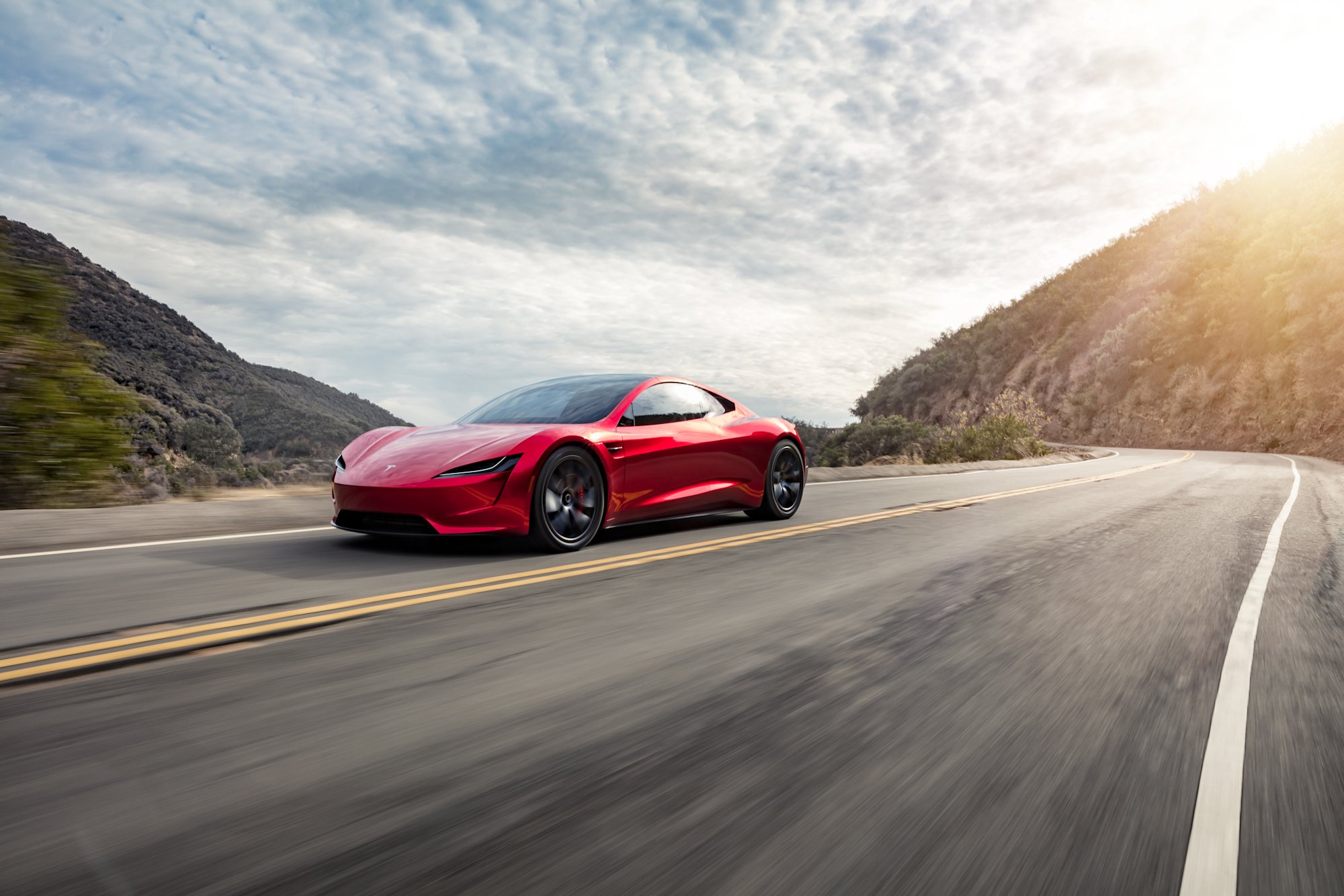 Tesla Roadster concept in existing official Tesla product imagery