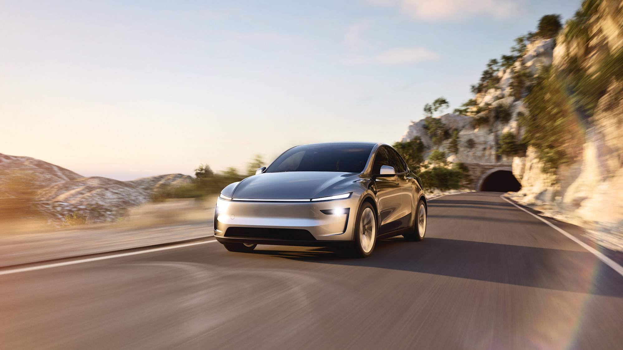 Tesla Model Y in official manufacturer exterior photography